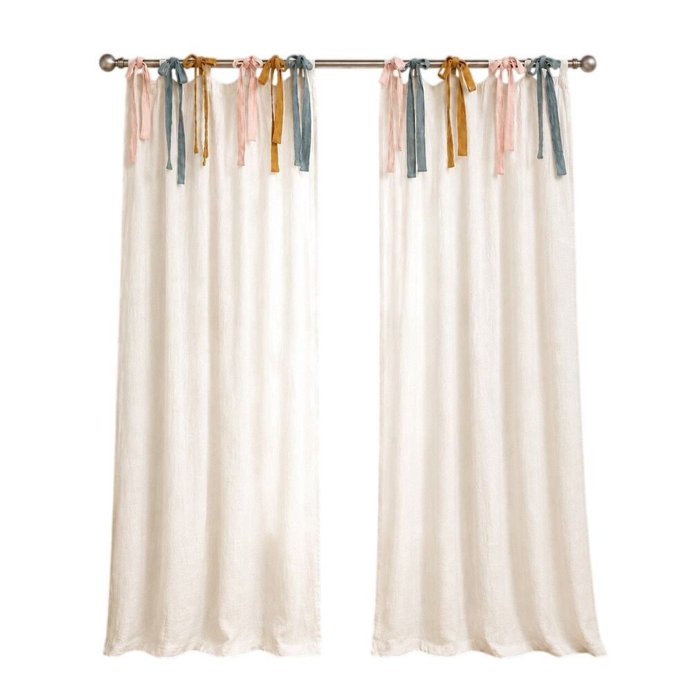 Crate & Kids Organic Muslin Curtain Panels 44x63 Set of 2 Boho Nursery